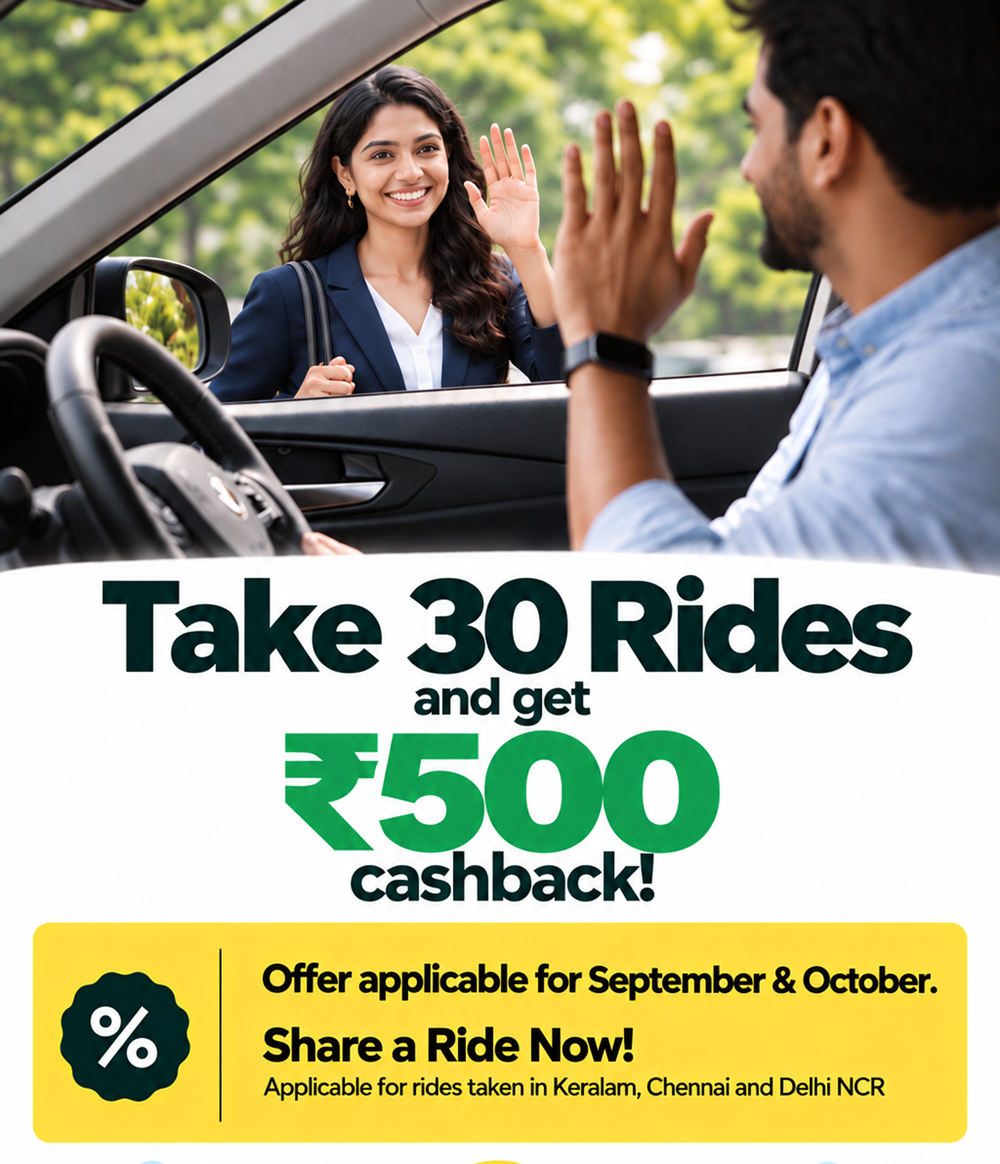 Ride taker offers for Chennai, Delhi, and Kerala
